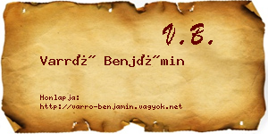 Varró Benjámin névjegykártya