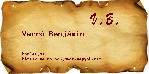 Varró Benjámin névjegykártya